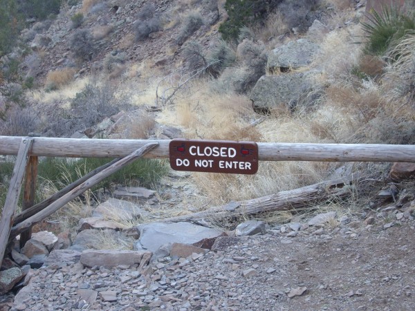 Trail closed