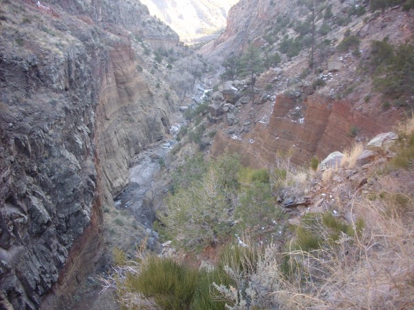 Maar deposits
        below Upper Falls, Frijoles Canyon